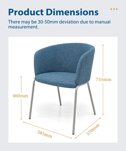 Silla de Comedor <span class=keywords><strong>para</strong></span> Sala de Estar, Tapizada, con Patas de Metal y Reposabrazos, Precio Económico, Silla de Ocio, Silla de Oficina <span class=keywords><strong>para</strong></span> Visitas - Product Image 3