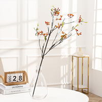 Branche de baies artificielles d'automne de 37 pouces de long, fausses baies séchées pour grand vase, décoration de fête de récolte d'automne et de mariage