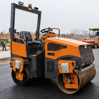 Rouleau compacteur à pneus à double tambour vibrant certifié EPA de 3 tonnes, neuf, bulldozer neuf, rouleau compacteur routier CE