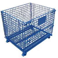 Vendita a basso prezzo gabbia per pallet in acciaio resistente magazzino magazzino logistica gabbia di stoccaggio pieghevole stoccaggio cambro