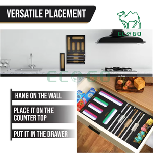 Organizador de bolsas Ziplock de color negro y dispensador de envoltura de plástico con cortador - Product Image 3