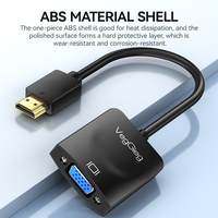 Adaptador VegGieg HDMI a VGA 1080P HD con Salida de Audio, Cable de Audio y Cable de Alimentación, Plug and Play para Laptop, Monitor y Proyector