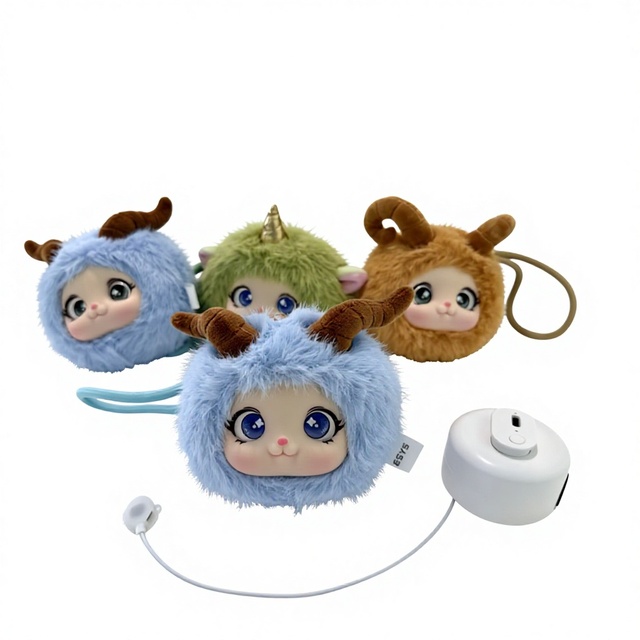 Mini Portable Tuya AI Smart Loudspeaker Hanging Plush Doll with Multiple Voice Tones Kids Companion