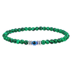 Bracciale da Uomo con Perline di Pietra Lavica Naturale 4mm e Occhio di Tigre, Bracciale Turco con Occhio Blu Contro il <span class=keywords><strong>Malocchio</strong></span>, Gioielli per <span class=keywords><strong>Preghiera</strong></span> e Yoga, Pulsera Hombre - Product Image 4