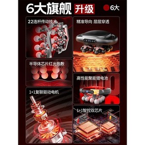 Pistola de Masaje con 22 Cabezales, Motor sin Escobillas, 12 Niveles de Velocidad, Recargable por USB, Ajuste Multinivel, Uso Doméstico, para Músculos, Cervicales y Columna Vertebral - Product Image 2