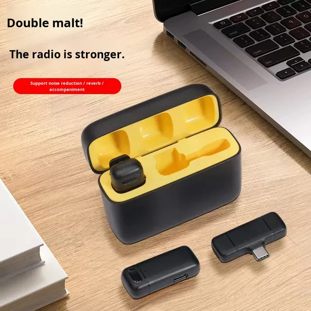 Cross-Border K6 Condenser Lavalier Microphone Box with One-to-Two Charging Case for Mobile Phone Live Streaming Dedicated