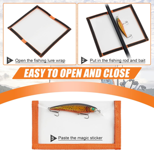 Housses de leurres de pêche en PVC transparent durable, protègent les hameçons, système auto-agrippant facile à ouvrir et à fermer pour le rangement des appâts de pêche - Product Image 5
