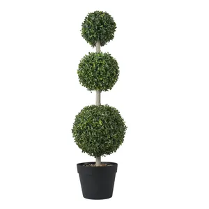 Hot sale china supplier plastic fake plant for indoor outdoor decor topiary tree for home garden artificial grass ball tree