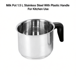 Milk Pot 1.5 L Stainless Steel With Plastic Handle For Kitchen Use - Product Image 2