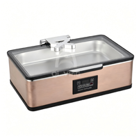 Plats de service de luxe en acier inoxydable or rose, modernes, électriques et hydrauliques, pour buffet, traiteur, hôtel, mariage, fête
