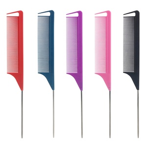 Peigne à queue de rat en fibre de carbone jetable pour hôtel de voyage, peigne à cheveux bon marché, rose vif - Product Image 2
