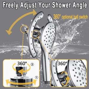 2025 Hot Selling Product High Pressure <strong>Hand</strong> <strong>Held</strong> <strong>Shower</strong> <strong>Head</strong> &amp; <strong>Rain</strong> <strong>Shower</strong> <strong>Head</strong> 2-IN-1 <strong>Shower</strong> <strong>Head</strong> Sert - Product Image 4