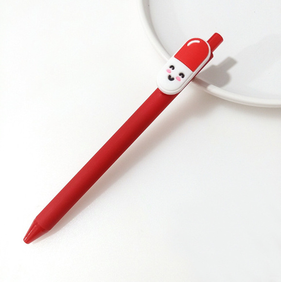 Bolígrafo rojo Smiley Pill - 0,5 mm negro