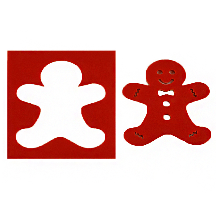 Трафарет с имбирным человеком из акрила в рождественском стиле трафарет из Красного акрила для рождественского рисования трафарет для рисования