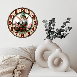 Round Wooden Wall <b>Clock</b> 25Cm Quiet Quartz <b>Clock</b> For <b>Bedroom</b> Living Room Home Decor - Product Image 2