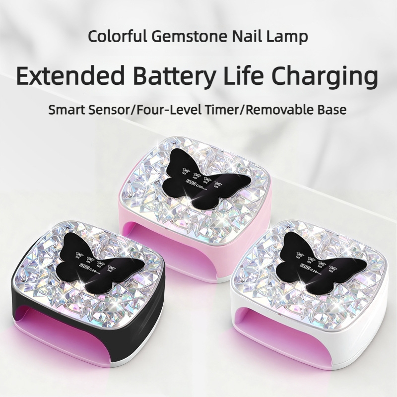 SUN C20 Plus Rechargeable Nail UV Lamp, 188W Rhinestone Nail Dryer with 67 LEDs for Gel Polish & Nail Art