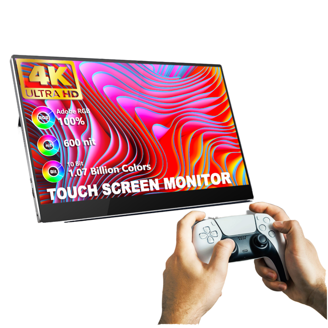 15.6 Inch Portable Monitor 10000mAh Built-in Battery 600 Brightness 100% Color Gamut USB Interface 4K Touch Screen for Laptop