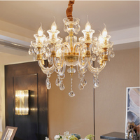 Lustre en cristal K9 doré de luxe, luminaire suspendu moderne pour salle à manger, chambre à coucher, salon, décoration intérieure