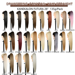 Extensiones <span class=keywords><strong>de</strong></span> Cabello Juliana <span class=keywords><strong>Coletas</strong></span> Sintéticas con Cordón Ajustable Postizos <span class=keywords><strong>de</strong></span> Fibra Kanekalon Futura Afro Yaki Liso al por Mayor - Product Image 3