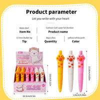 Stylo gel à encre liquide non effaçable BKS, design mignon de patte de chat, encre noire 0,7 mm, impression UV sur plastique, pour étudiants, bureau, école