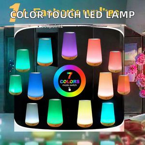 RGB Dimmable USB Rechargeable Portable <b>Table</b> Lamp Bedside Lamp for Bedroom ABS Color-Changing Touch LED Night Light Remote - Product Image 2