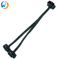 Cable de conexión RTS OBD con coche macho a doble hembra Y divisor codo extensión plana + conector de Cable de fideos fino para rastreador GPS