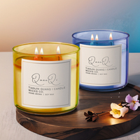 Bougie parfumée à la soja de luxe avec logo personnalisé, disponible en plusieurs tailles (6/8/10 oz) avec un coffret cadeau exquis pour la décoration de la maison