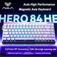 Clavier de jeu mécanique AULA HERO84, filaire USB, interrupteurs magnétiques programmables, taux de polling 8KHz, RT 0,01mm, Hot-Swap, RGB, Musique