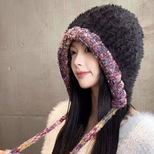 หมวกถักผ้ากำมะหยี่ 58-60 ซม. หมวกคลุมหูอุ่นสไตล์เกาหลีสำหรับผู้หญิงฤดูหนาว - Product Image 2