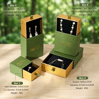 Boîte d'emballage de luxe écologique et biodégradable pour bijoux, avec intérieur en éponge verte, estampage à chaud doré, logo personnalisé, pour bagues haut de gamme