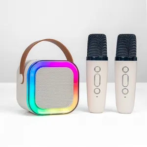 FANSBE RGB Luz Home Party Kid 2 Microfone Conjunto Sem Fio Karaoke Speaker Fabricante