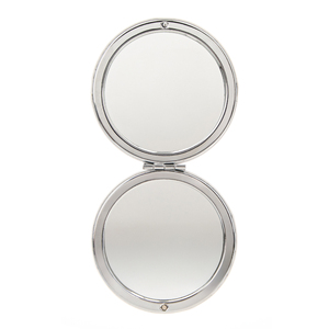 Miroir de poche compact double face pliable en similicuir scintillant de 7 cm avec logo personnalisé, sans paillettes détachées, pour la coiffure et le maquillage, vente en gros - Product Image 2