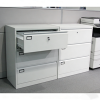 Armoires de classement métalliques à 3 tiroirs verrouillables robustes, armoire latérale en acier à plusieurs tiroirs pour bureau, salon, entrepôt