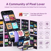 Divoom Times Gate Horloge numérique de jeu rose mignonne Smart App-Controlled Weather Forecast Stock Market/Exchange Rate Social Media