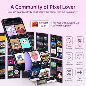 Divoom Times Gate Horloge numérique <span class=keywords><strong>de</strong></span> jeu rose mignonne Smart App-Controlled Weather Forecast Stock Market/Exchange Rate Social Media - Product Image 5