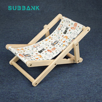 Subbank Lit pour animaux de compagnie en bois personnalisé, Nid en lin vierge pour sublimation, Démontable et lavable, pour chiens et chats, Impression offset, Portable, Classique