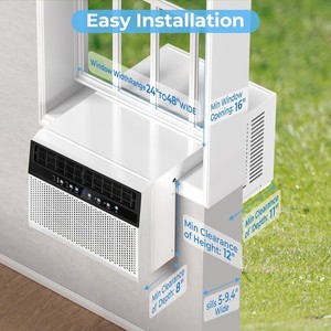 เครื่องปรับอากาศแบบติดหน้าต่างรูปตัวยู ขายส่ง ขนาด 10,000 BTU 120V เงียบพิเศษ ทำความเย็นได้ถึง 550 ตร.ฟุต ประหยัดพลังงาน CEER 10.9 สำหรับใช้ในครัวเรือน มาตรฐานสหรัฐอเมริกา - Product Image 5