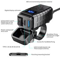 Cargador USB A+C para Motocicleta WLETO WLT-PM17, Carga Multi-Puerto QC3.0/PD3.0, Monitoreo de Voltaje, Protección de Seguridad, 12-24V para Vehículos