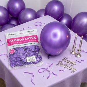 Palloncini in lattice Party Love 50 cm viola cromato per decorazioni di feste di compleanno per adulti - Product Image 3