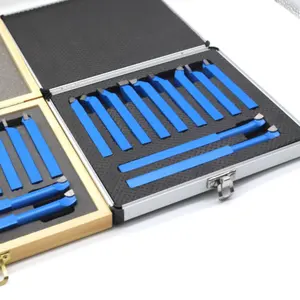 11PCS Metal Carbide CNC Lathe Tools Carbide Brazed Tipped Cutter Tool Bit Cutting Set Kits Welding Turning Tool Holder