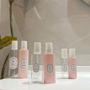 Botol semprot dinding tebal bening merah muda, wadah penyemprot kabut halus 100ml 200ml 250ml untuk kemasan kosmetik - Product Image 1