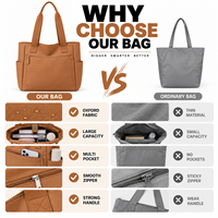 Sac fourre-tout Oxford grande capacité personnalisé pour femmes, travail, shopping, voyage, multi-poches, léger, sac à main à bandoulière