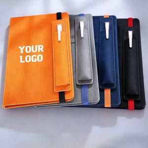 Vente flash - Journal en cuir PU avec porte-stylo - Carnet A5 fait main - Agenda personnalisé 2025 - Product Image 1