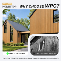 Revêtement extérieur en WPC imperméable de deuxième génération, panneau mural composite bois-plastique, façade, bardage