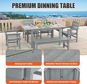 Outdoor Dining <b>Table</b> with Alu Glass Top Extendable for Comfortable Dinning Experience - Product Image 3