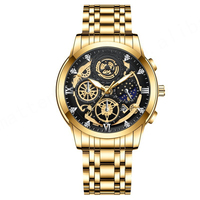 Montre mécanique pour homme VAVA VOOM, cadran en verre, aiguilles lumineuses, style dessin animé, en cuir, étanche, en acier inoxydable