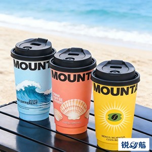 Low MOQ Custom Logo Matte Black Eco-Friendly Biodegradable Double-Walled <strong>Paper</strong> <strong>Cup</strong> Textured Disposable Coffee <strong>Cup</strong> For Takeaway - Product Image 1