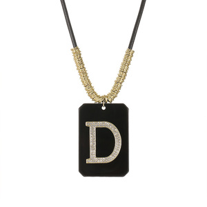 Letter B Pendant Necklace Zinc Alloy Pave Setting Daily Wear Fashion Jewelry For Women - Product Image 4