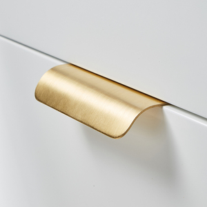 Modern Kitchen Drawer Cabinet Lip <strong>Handle</strong> Pure <strong>Copper</strong> Brass Golden Small <strong>Handle</strong> Pulls for Bedroom Furniture Wardrobe Door Dresser - Product Image 2
