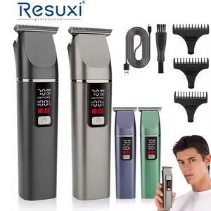 Resuxi JK-809 pria, pemangkas perawatan rambut elektrik tampilan LCD kecil kuat untuk tukang cukur - Product Image 1